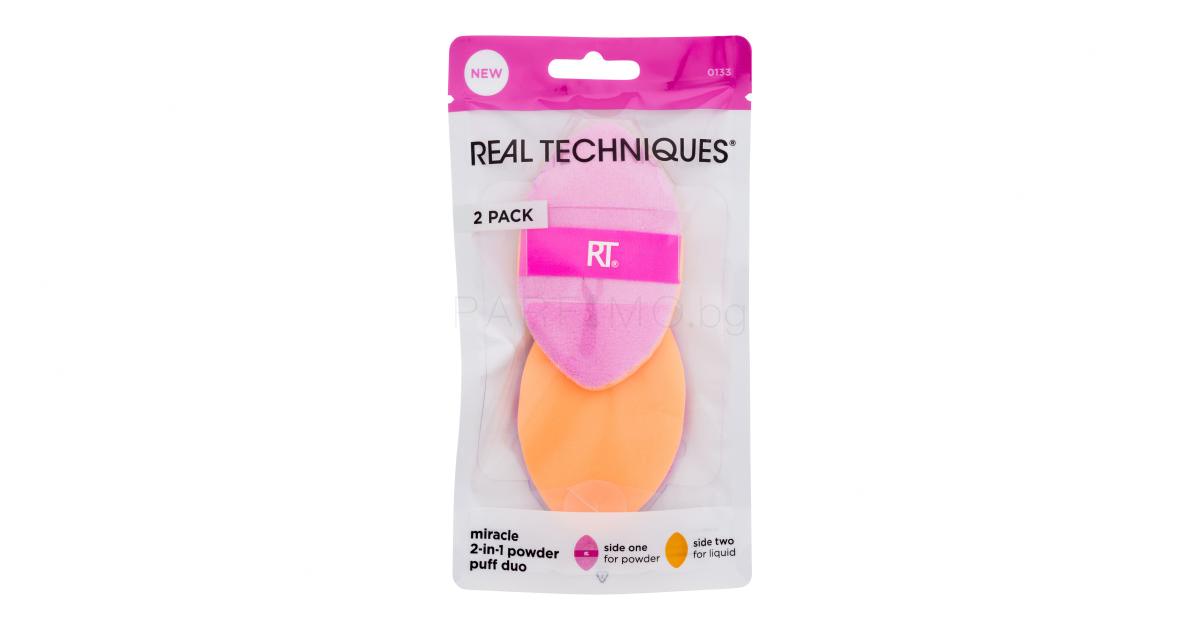 Real Techniques Miracle 2 In 1 Powder Puff Duo Апликатор за жени 2 бр