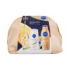 Nivea Golden Care Подаръчен комплект лосион за тяло Q10 Firming + Bronze 400 ml + душ гел Care Shea Butter 250 ml + антиперспирант рол-он Black &amp; White Invisible Silky Smooth 50 ml + балсам за устни Labello Vanilla Buttercream 4,8 g + козметична чанта