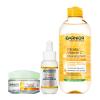 Пакет с отстъпка Гел за лице Garnier Skin Naturals Vitamin C Glow Jelly Daily Moisturizing Care + Серум за лице Garnier Skin Naturals Vitamin C Brightening Super Serum + Мицеларна вода Garnier Skin Naturals Vitamin C Micellar Cleansing Water