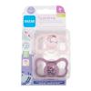 MAM Supreme Silicone Pacifier 6m+ Pink &amp; Violet Биберон за деца 2 бр