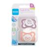 MAM Supreme Silicone Pacifier 0m+ Violet &amp; Orange Биберон за деца 2 бр