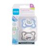 MAM Supreme Silicone Pacifier 0m+ Blue &amp; Grey Биберон за деца 2 бр