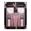 The Indulgent Bathing Co. Golden Boudoir Good Night Sleep Set Подаръчен комплект лосион за тяло Salted Caramel Body Lotion 100 ml + кремообразна пяна за вана Salted Caramel Bath Cream 100 ml + Salted Caramel Shower Cream 100 ml + маска за спане Satin Sleep Mask 1 бр