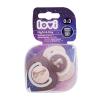 LOVI Night &amp; Day Dynamic Soother Girl 0-3m Биберон за деца 2 бр