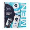 Nivea Men Keep It Cool Подаръчен комплект антиперспирант Invisible Black &amp; White Fresh 50 ml + балсам за след бръснене Men Sensitive Cool 100 ml + душ гел Men Sensitive 250 ml