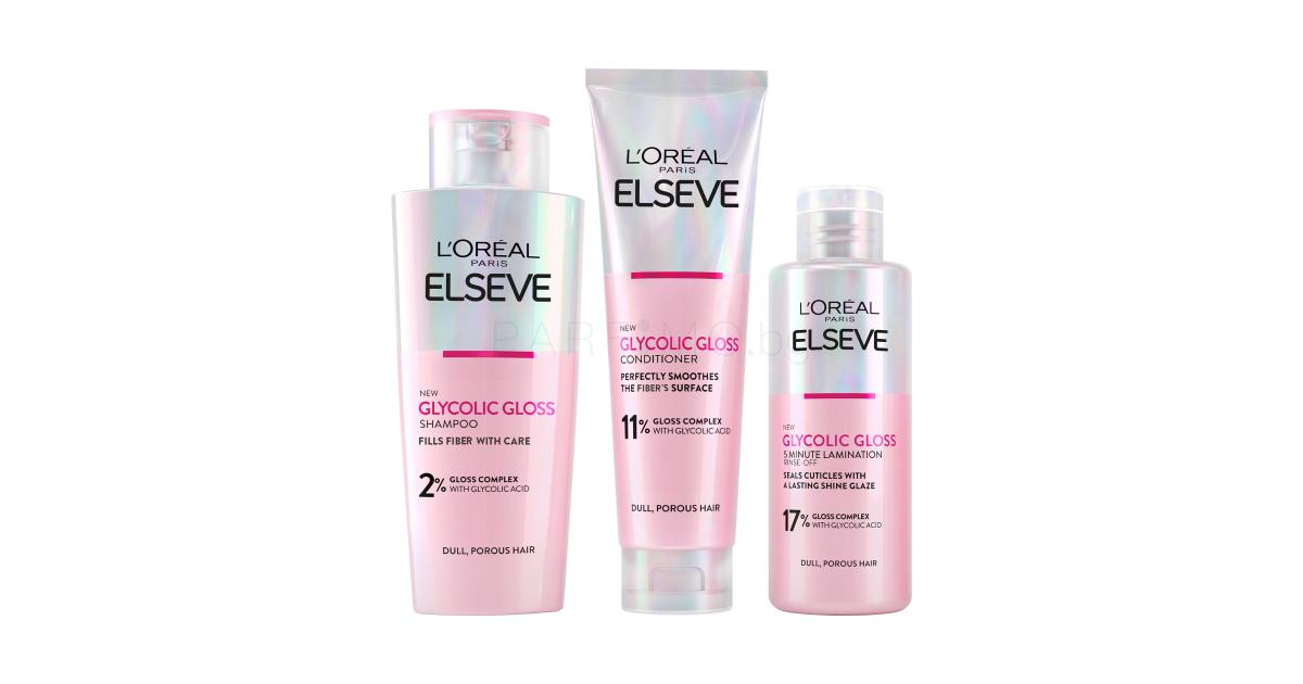 Пакет с отстъпка Маска за коса L Oréal Paris Elseve Glycolic Gloss Minute Lamination Шампоан