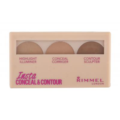 Rimmel London Insta Conceal & Contour Контурираща палитра за жени 8,4 g Нюанс 020 Medium