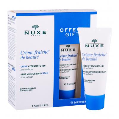 NUXE Creme Fraiche de Beauté 48HR Moisturising Cream Подаръчен комплект дневен крем за лице 30 ml + дневен крем за лице 15 ml