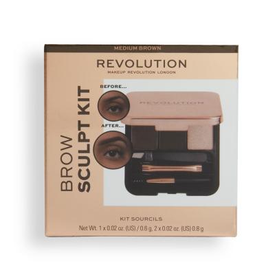 Makeup Revolution London Brow Sculpt Kit Комплекти и палитри за вежди за жени 2,2 g Нюанс Brown