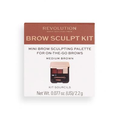 Makeup Revolution London Brow Sculpt Kit Комплекти и палитри за вежди за жени 2,2 g Нюанс Medium Brown