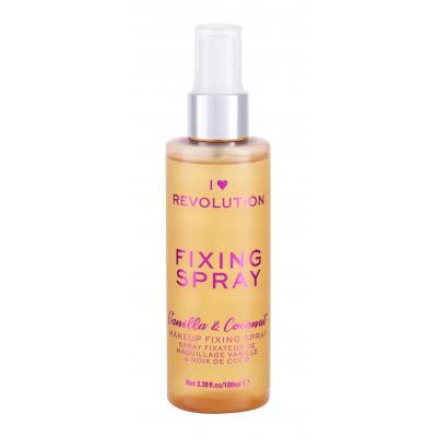 Makeup Revolution London I Heart Revolution Fixing Spray Vanilla & Coconut Фиксатор за грим за жени 100 ml