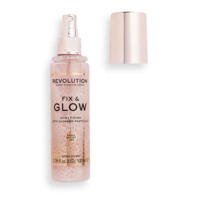 Makeup Revolution London Fix &amp; Glow Dewy Finish Фиксатор за грим за жени 100 ml