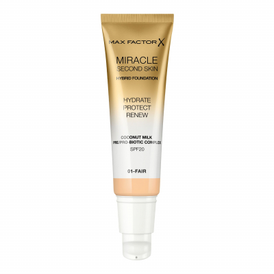 Max Factor Miracle Second Skin SPF20 Фон дьо тен за жени 30 ml Нюанс 01 Fair