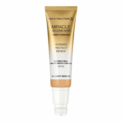 Max Factor Miracle Second Skin SPF20 Фон дьо тен за жени 30 ml Нюанс 04 Light Medium