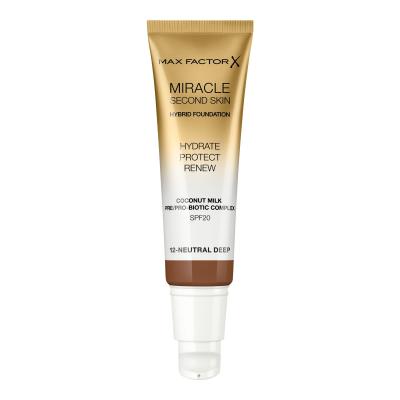 Max Factor Miracle Second Skin SPF20 Фон дьо тен за жени 30 ml Нюанс 12 Neutral Deep