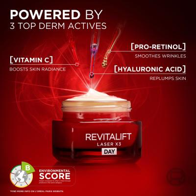 L&#039;Oréal Paris Revitalift Laser X3 Day Cream Подаръчен комплект дневен крем за лице Revitalift Laser X3 50 ml + нощен крем за лице Revitalift Laser X3 50 ml