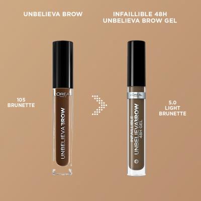 L&#039;Oréal Paris Infaillible Brows Unbelieva Brow 48H Gel Гел и помада за вежди за жени 3,4 ml Нюанс 5.0 Light Brunette