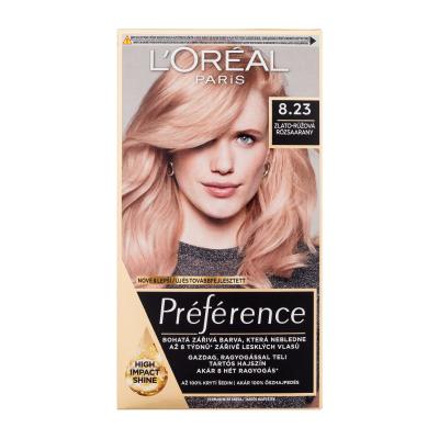 L&#039;Oréal Paris Préférence Боя за коса за жени 60 ml Нюанс 8.23 увредена кутия