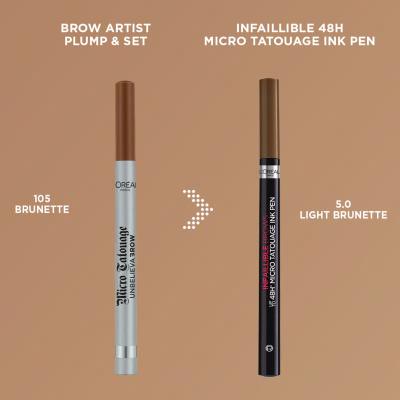 L&#039;Oréal Paris Infaillible Brows 48H Micro Tatouage Ink Pen Молив за вежди за жени 1 g Нюанс 5.0 Light Brunette