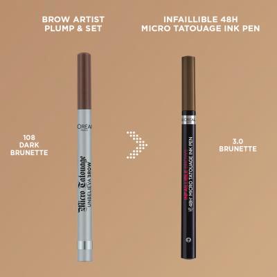 L&#039;Oréal Paris Infaillible Brows 48H Micro Tatouage Ink Pen Молив за вежди за жени 1 g Нюанс 3.0 Brunette