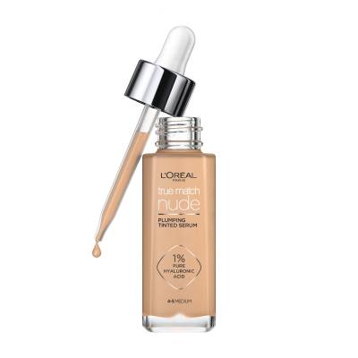 L&#039;Oréal Paris True Match Nude Plumping Tinted Serum Фон дьо тен за жени 30 ml Нюанс 4-5 Medium