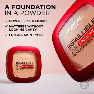 L&#039;Oréal Paris Infaillible 24H Fresh Wear Foundation In A Powder Фон дьо тен за жени 9 g Нюанс 180 Rose Sand