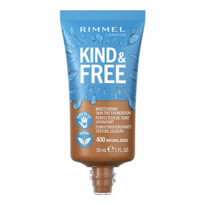 Rimmel London Kind &amp; Free Skin Tint Foundation Фон дьо тен за жени 30 ml Нюанс 400 Natural Beige