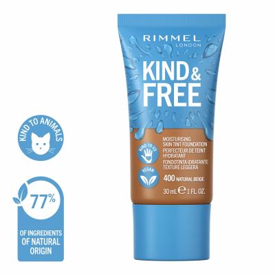 Rimmel London Kind &amp; Free Skin Tint Foundation Фон дьо тен за жени 30 ml Нюанс 400 Natural Beige