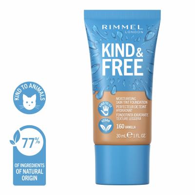 Rimmel London Kind &amp; Free Skin Tint Foundation Фон дьо тен за жени 30 ml Нюанс 160 Vanilla