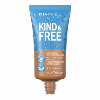 Rimmel London Kind &amp; Free Skin Tint Foundation Фон дьо тен за жени 30 ml Нюанс 210 Golden Beige