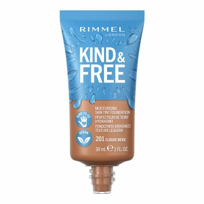 Rimmel London Kind &amp; Free Skin Tint Foundation Фон дьо тен за жени 30 ml Нюанс 201 Classic Beige