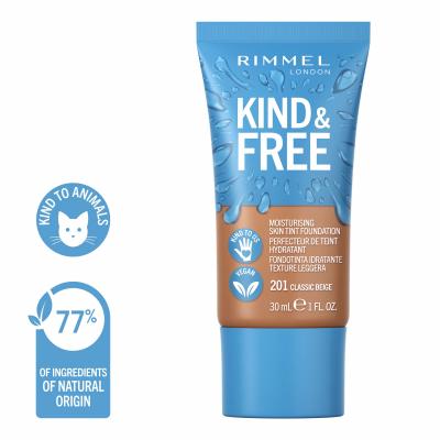 Rimmel London Kind &amp; Free Skin Tint Foundation Фон дьо тен за жени 30 ml Нюанс 201 Classic Beige