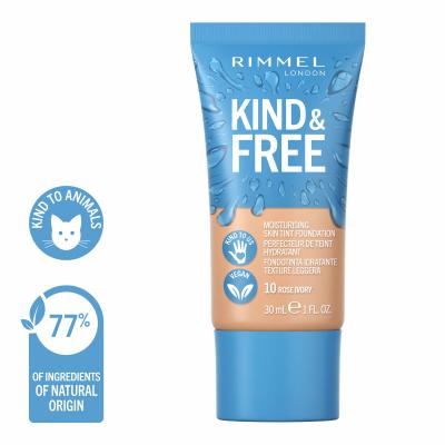 Rimmel London Kind &amp; Free Skin Tint Foundation Фон дьо тен за жени 30 ml Нюанс 10 Rose Ivory