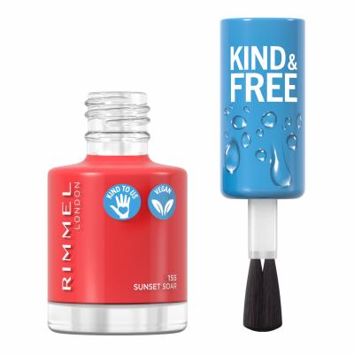 Rimmel London Kind &amp; Free Лак за нокти за жени 8 ml Нюанс 155 Sunset Soar