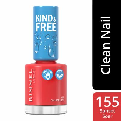 Rimmel London Kind &amp; Free Лак за нокти за жени 8 ml Нюанс 155 Sunset Soar