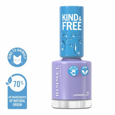 Rimmel London Kind &amp; Free Лак за нокти за жени 8 ml Нюанс 153 Lavender Light