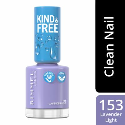 Rimmel London Kind &amp; Free Лак за нокти за жени 8 ml Нюанс 153 Lavender Light