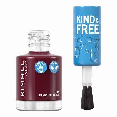 Rimmel London Kind &amp; Free Лак за нокти за жени 8 ml Нюанс 157 Berry Opulence