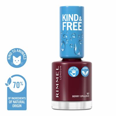 Rimmel London Kind &amp; Free Лак за нокти за жени 8 ml Нюанс 157 Berry Opulence