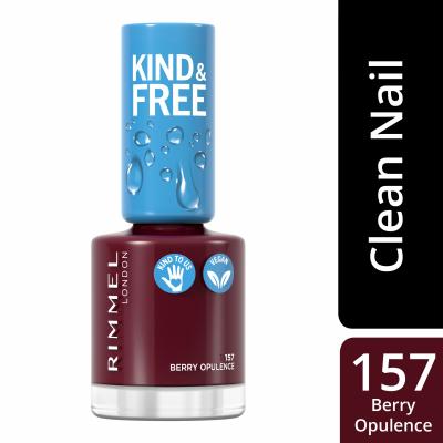 Rimmel London Kind &amp; Free Лак за нокти за жени 8 ml Нюанс 157 Berry Opulence