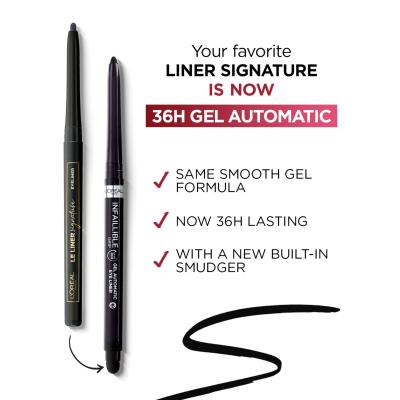 L&#039;Oréal Paris Infaillible Grip 36H Gel Automatic Eye Liner Молив за очи за жени 1,2 g Нюанс 004 Brown Denim