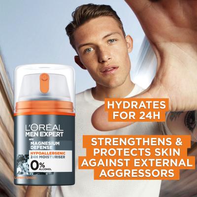 L&#039;Oréal Paris Men Expert Magnesium Defence 24H Дневен крем за лице за мъже 50 ml