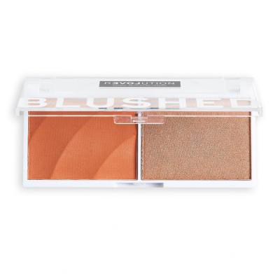 Revolution Relove Colour Play Blushed Duo Blush &amp; Highlighter Контурираща палитра за жени 5,8 g Нюанс Queen