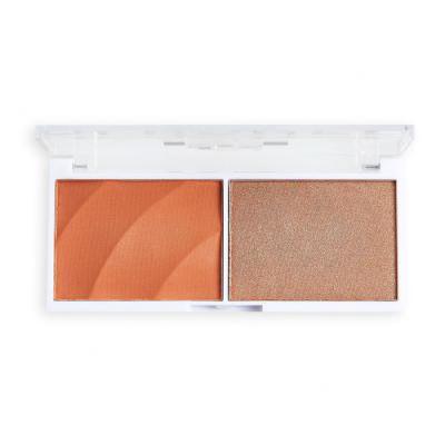 Revolution Relove Colour Play Blushed Duo Blush &amp; Highlighter Контурираща палитра за жени 5,8 g Нюанс Queen