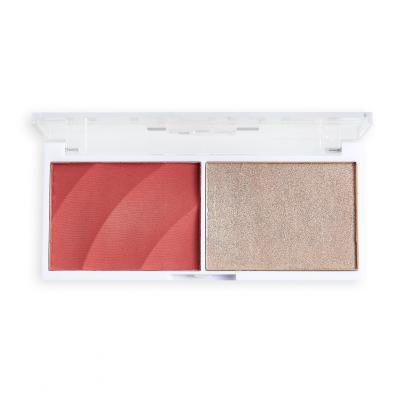 Revolution Relove Colour Play Blushed Duo Blush &amp; Highlighter Контурираща палитра за жени 5,8 g Нюанс Cute