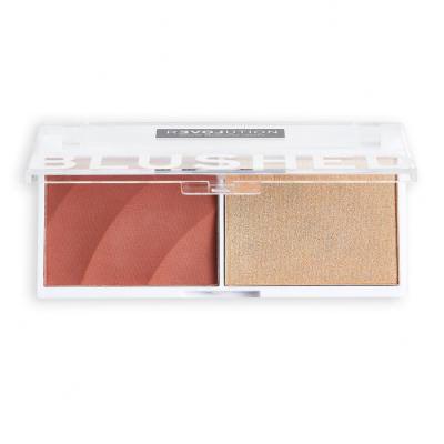 Revolution Relove Colour Play Blushed Duo Blush &amp; Highlighter Контурираща палитра за жени 5,8 g Нюанс Kindness