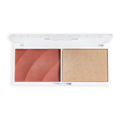 Revolution Relove Colour Play Blushed Duo Blush &amp; Highlighter Контурираща палитра за жени 5,8 g Нюанс Kindness