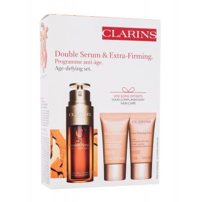 Clarins Double Serum & Extra-Firming Programme Anti-Age Подаръчен комплект серум за лице Double Serum 50 ml + дневен крем за лице Extra-Firming 15 ml + нощен крем за лице Extra-Firming 15 ml