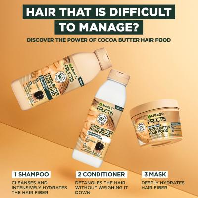 Garnier Fructis Hair Food Cocoa Butter Smoothing Conditioner Балсам за коса за жени 350 ml