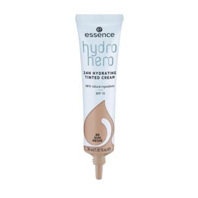 Essence Hydro Hero 24H Hydrating Tinted Cream SPF15 Фон дьо тен за жени 30 ml Нюанс 20 Sun Beige